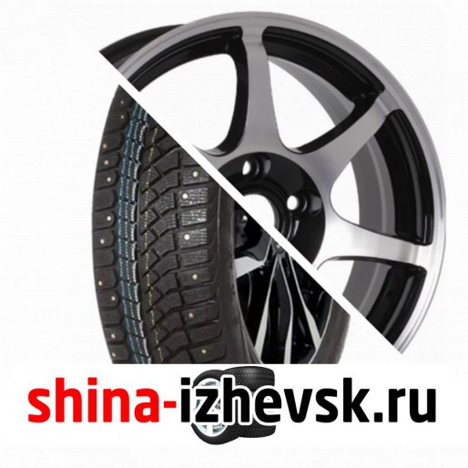 Колесо в сборе Viatti Brina Nordico (V-522) 175/65 R14 T 82 + CrossStreet CR15 5.5xR14 4×100 ET35 DIA67.1 Черный полностью полированный в Ижевске